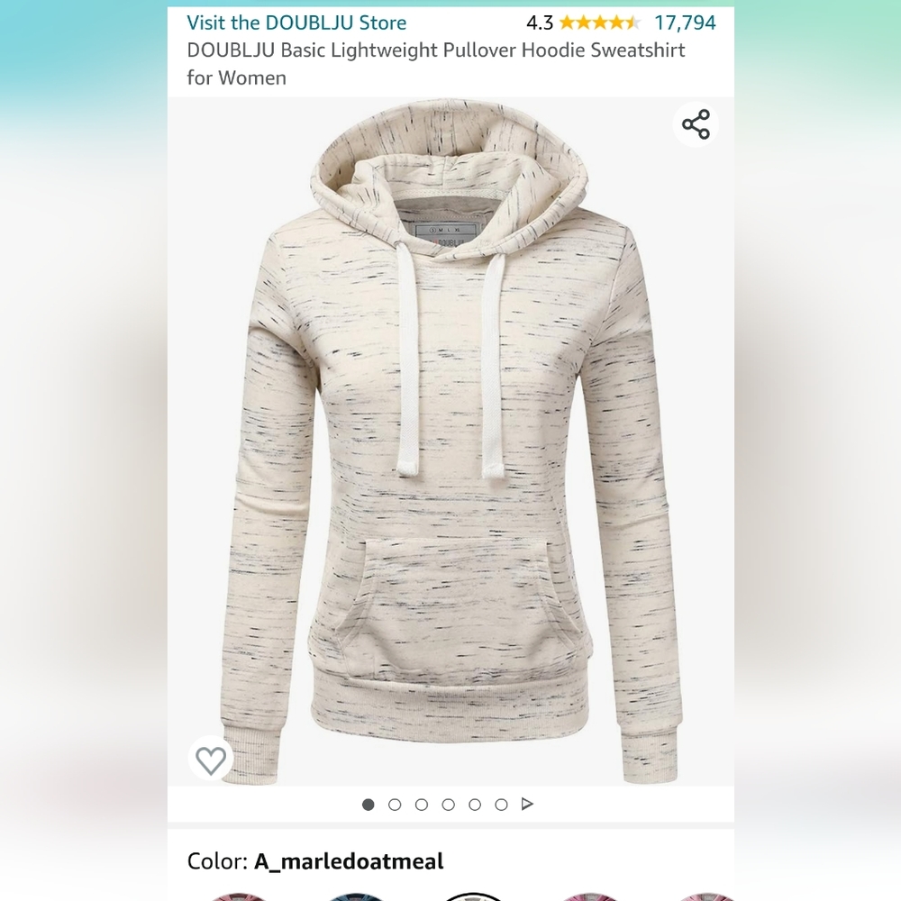 Size S White/Gray Pullover Sweatshirt